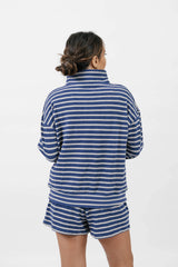 Kaitlin Terry Top | Grey & Navy Stripe
