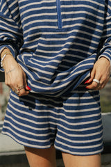 Kaitlin Terry Top | Grey & Navy Stripe