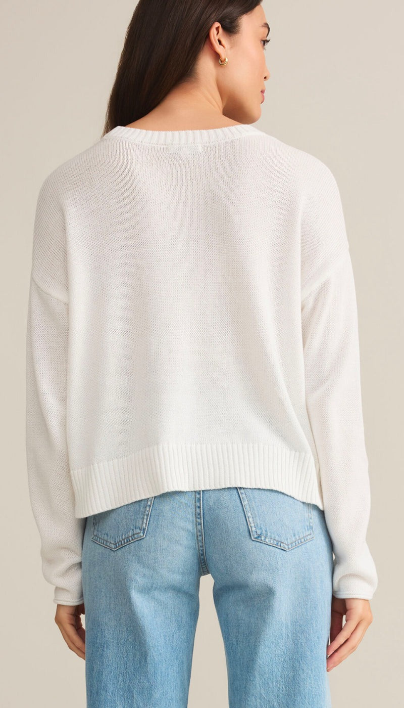 Sienna Heart Sweater | White