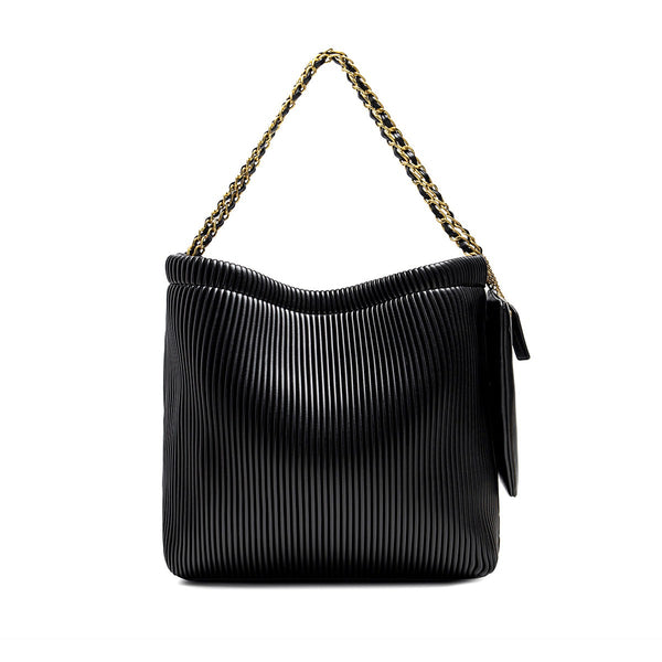 Isabella Shoulder Bag | Black Pleated