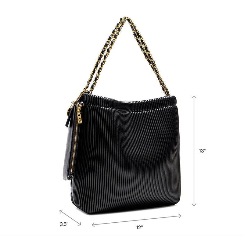 Isabella Shoulder Bag | Latte Pleated - FINAL SALE