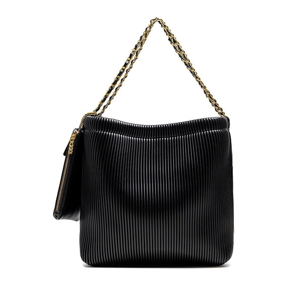 Isabella Shoulder Bag | Black Pleated
