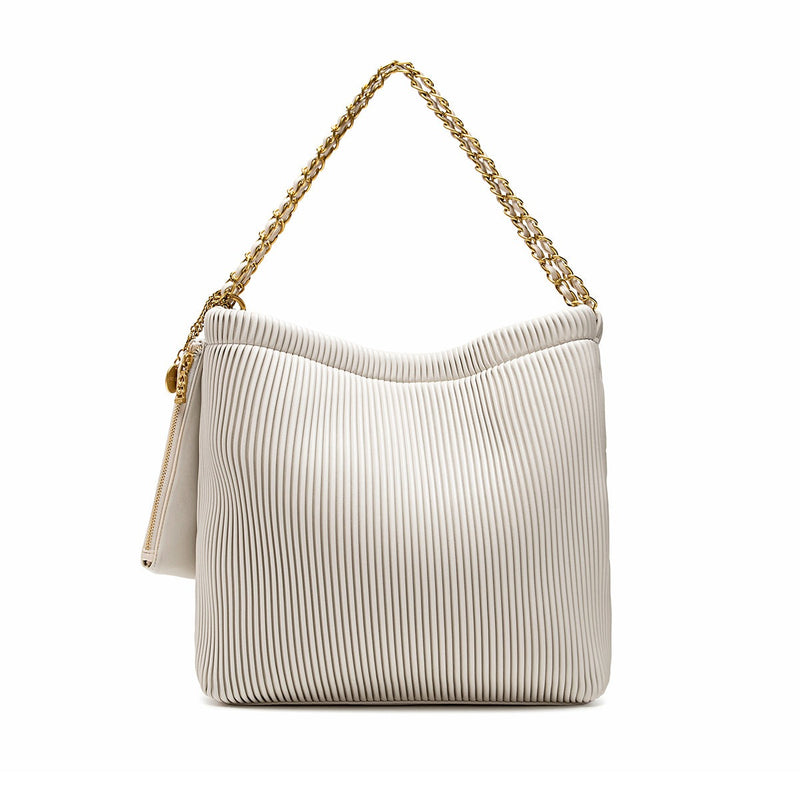 Isabella Shoulder Bag | Coconut Cream Pleated