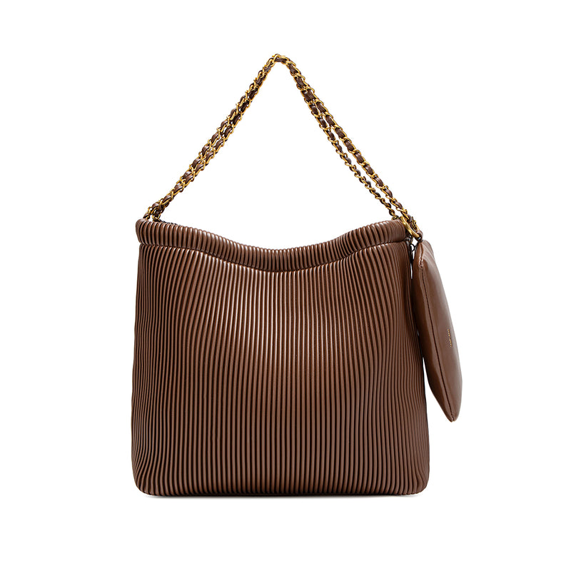 Isabella Shoulder Bag | Espresso Brown Pleated