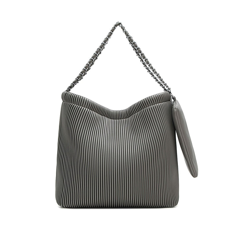 Isabella Shoulder Bag | Grey Pleated - FINAL SALE