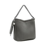 Isabella Shoulder Bag | Grey Pleated