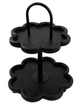 2 Tier Tray | Black Floral