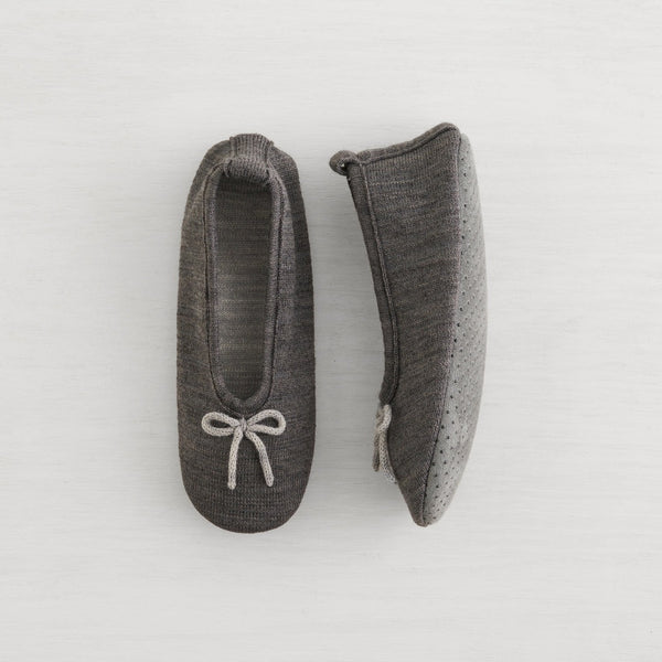 Wool Ballet Slippers | Charcoal