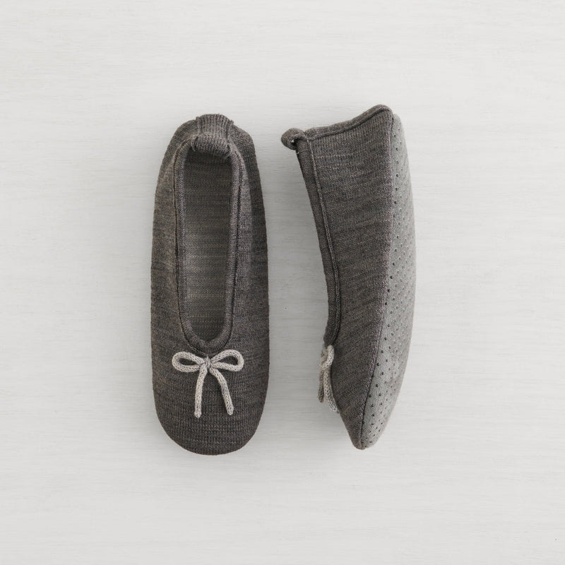 Wool Ballet Slippers | Charcoal