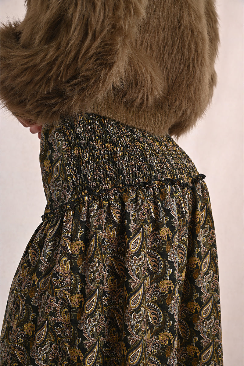 Marlo Skirt | Khaki Leaf