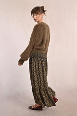 Marlo Skirt | Khaki Leaf