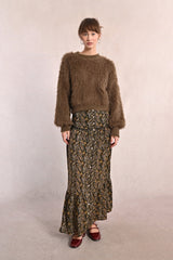 Marlo Skirt | Khaki Leaf