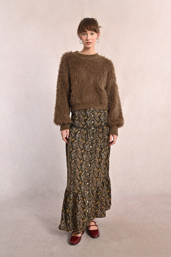 Marlo Skirt | Khaki Leaf