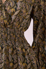 Elowen Dress | Khaki Leaf