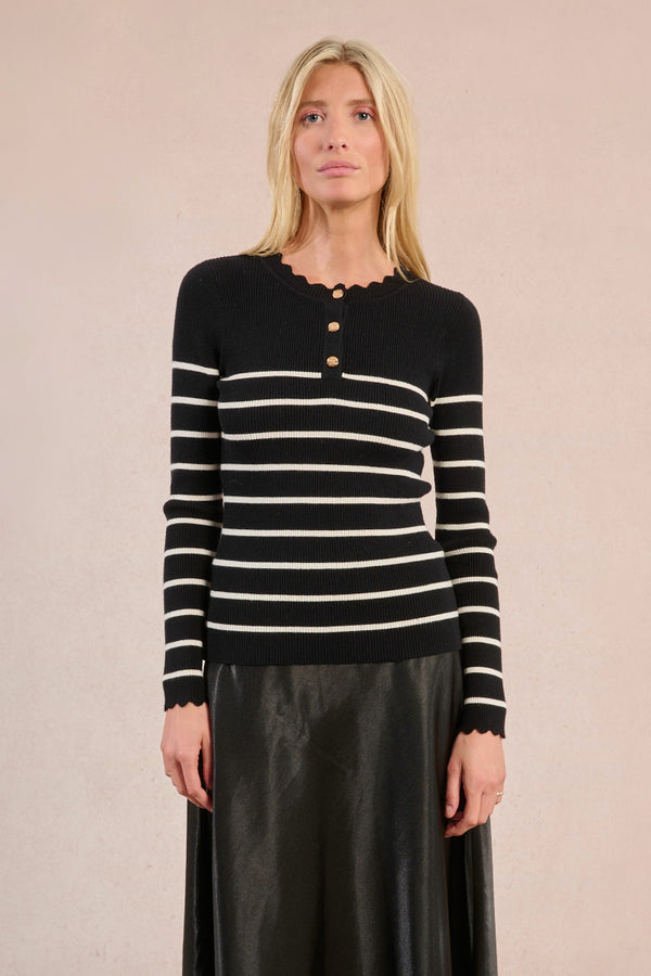 Tempest Top | Black/Ecru
