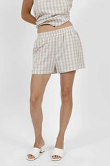 Laurel Shorts | Oatmeal Gingham