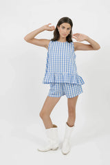Laurel Top | Blue Gingham