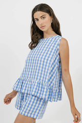 Laurel Top | Blue Gingham