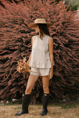 Laurel Top | Oatmeal Gingham