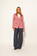 Laurent Blazer | Cherry Houndstooth