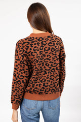 Leopard Cardigan | Rust/Black