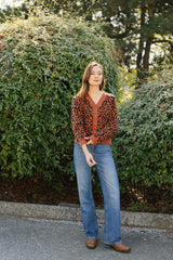 Leopard Cardigan | Rust/Black