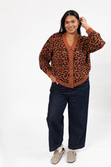 Leopard Cardigan | Rust/Black