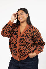 Leopard Cardigan | Rust/Black