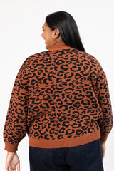 Leopard Cardigan | Rust/Black