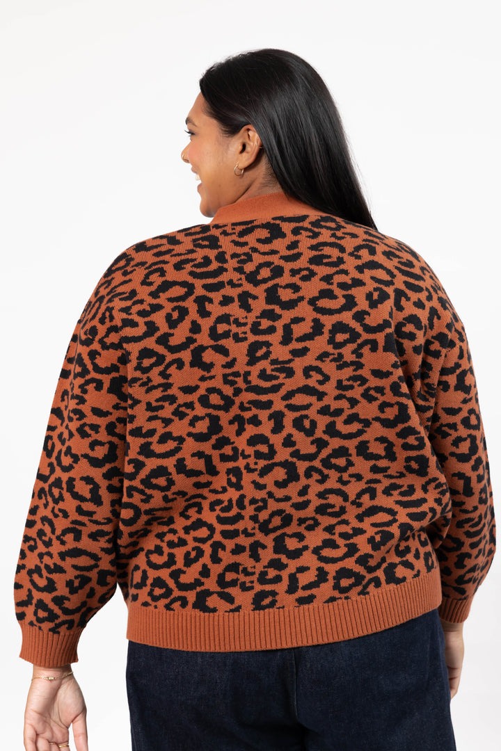 Leopard Cardigan | Rust/Black
