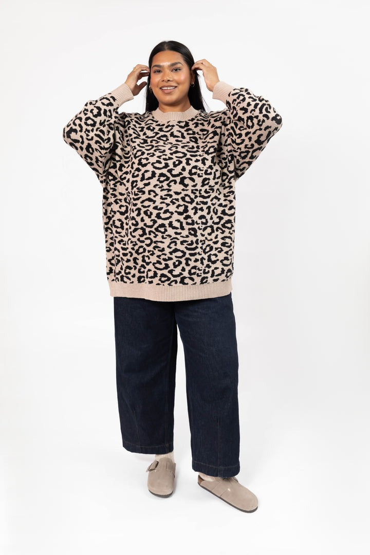 Leopard Pullover | Taupe