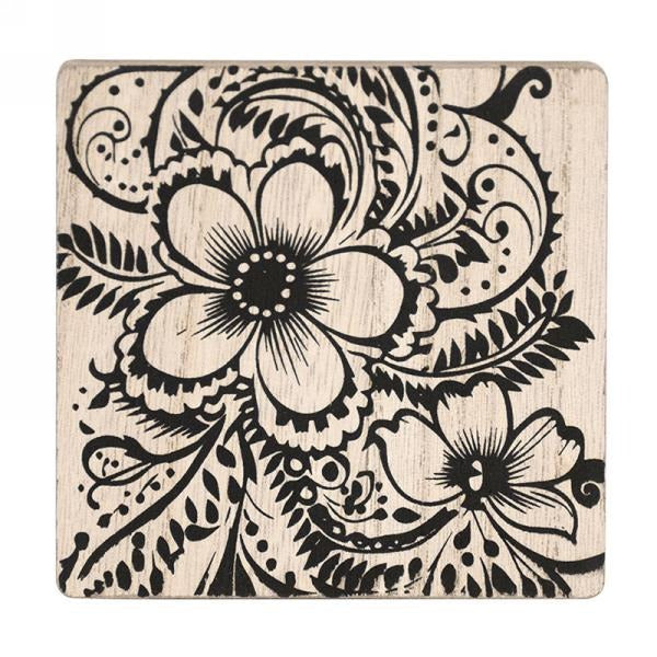 Coaster Set | Black Floral
