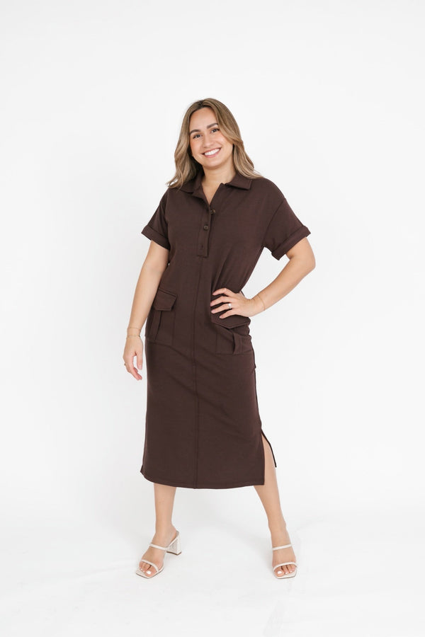 Lennex Cargo Dress | Dark Coffee