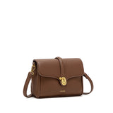 Lock Crossbody | Espresso Brown Pebbled