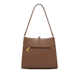 Lock Shoulder Bag | Espresso Brown Pebbled