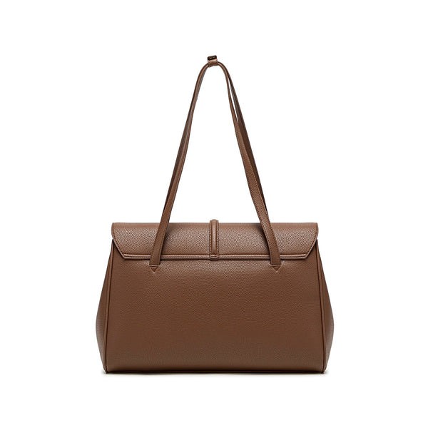 Lock Tote | Espresso Brown Pebbled