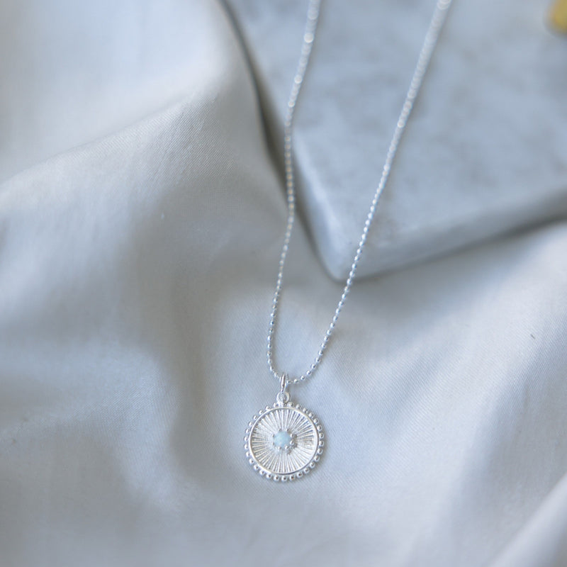 Lina Layering Necklace | Silver/Opalite