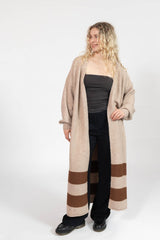 Mabel Long Cardigan | Light Brown/Chestnut
