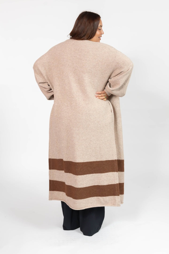 Mabel Long Cardigan | Light Brown/Chestnut