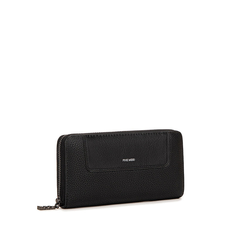 Mae Zip Wallet | Black Pebbled