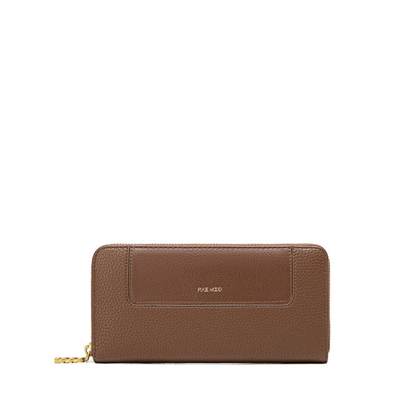 Mae Zip Wallet | Espresso Brown Pebbled