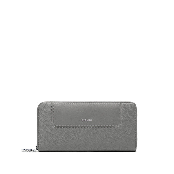 Mae Zip Wallet | Grey Pebbled - FINAL SALE