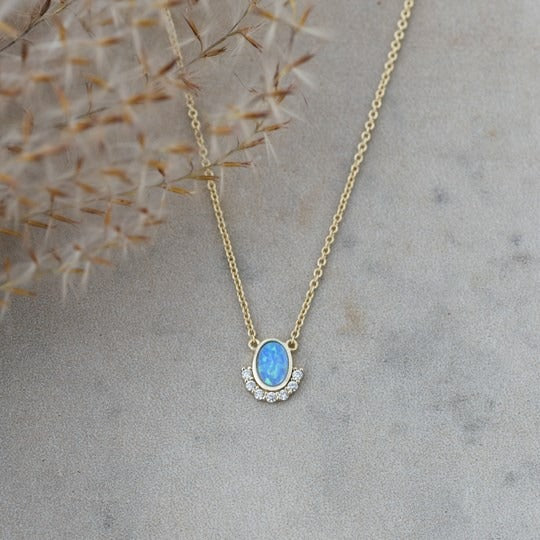 Madame Necklace | Gold/Aqua