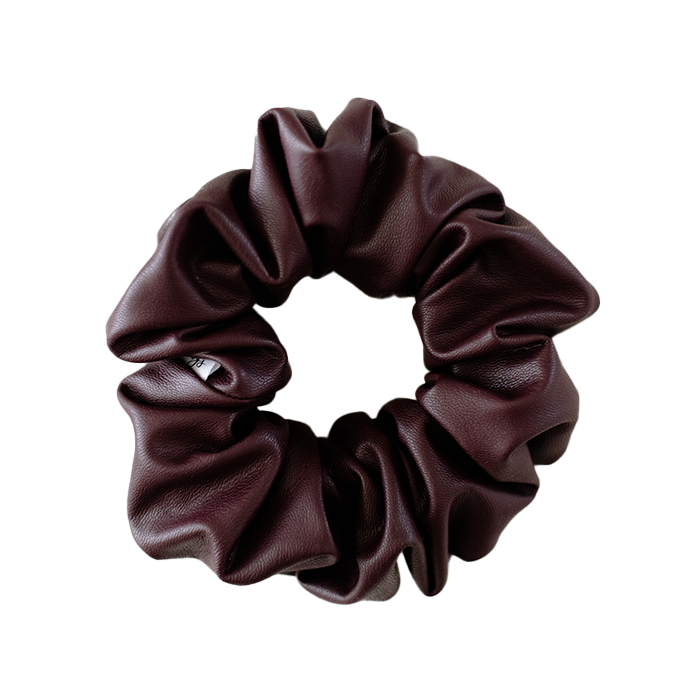 Barbays Leatherette Scrunchie | Maroon