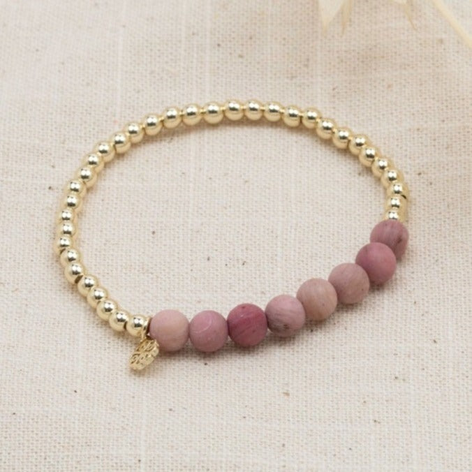 Maxie Bracelet | Gold/Rhodonite