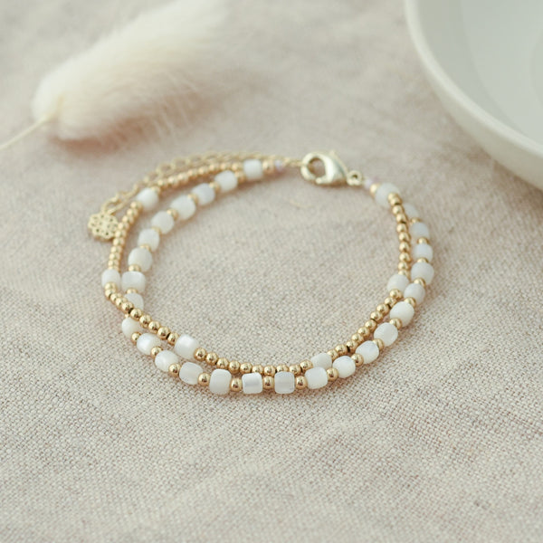 Meredith Bracelet | Gold/Mother of Pearl