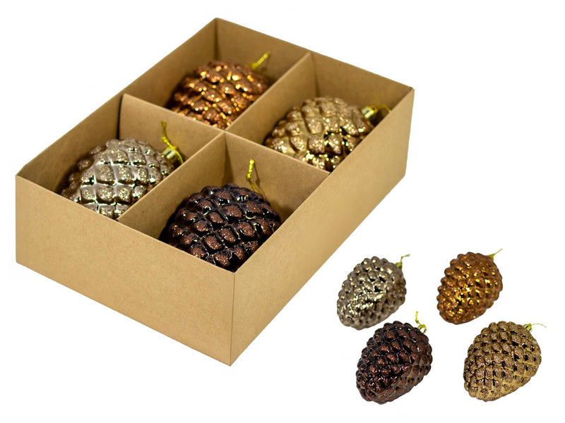 Shatterproof Pinecone Ornaments | Set of 4