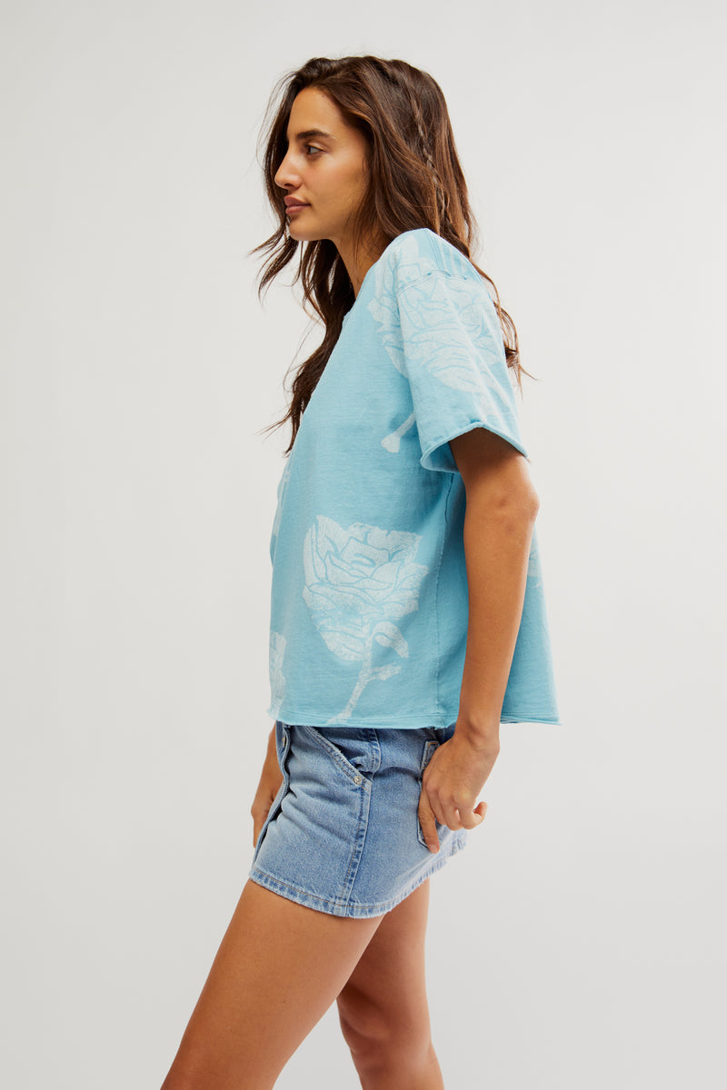 Painted Floral Tee | Blue Combo - FINAL SALE