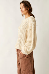 Frankie Cable Sweater | Ivory