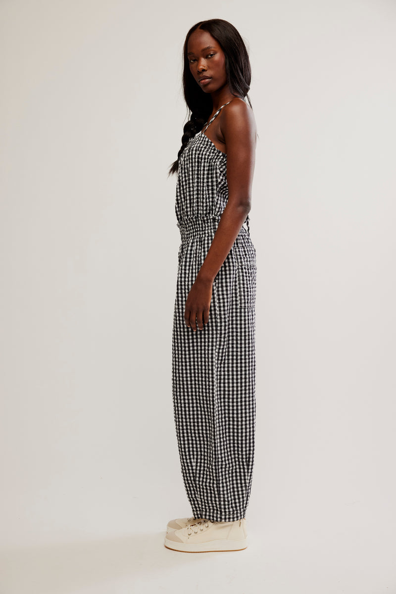 Retro Heatwave Gingham One Piece | Black Combo